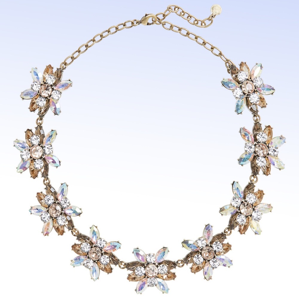 BAUBLEBAR Antiqued Gold-Tone FAYE Multi Crystal Cluster Collar Necklace